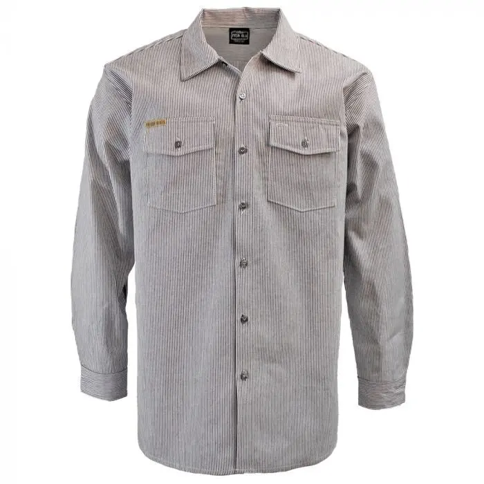 Prison Blues Usa Hickory Long-Sleeve Button-Front Shirt 1