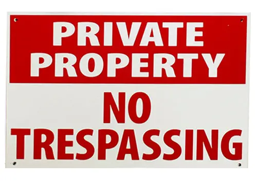 Private Property Plastic Sign 1