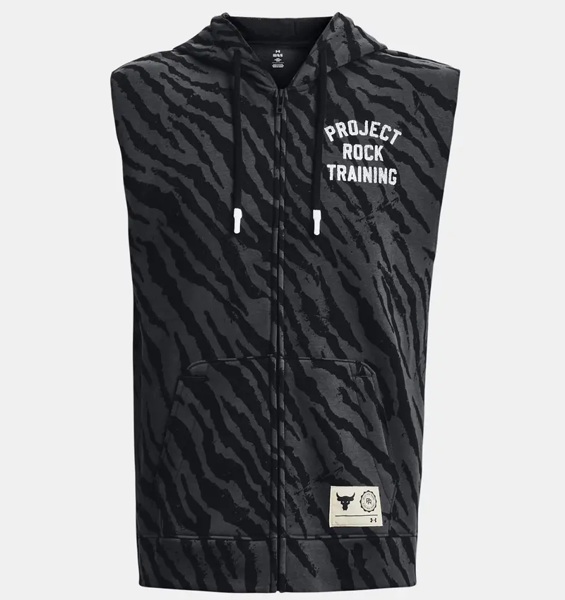 Project Rock Rival Fleece Printed Men's Sleeveless Full-Zip 1377444-001 2