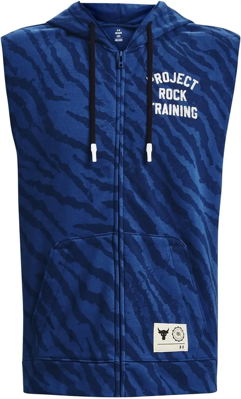 Project Rock Rival Fleece Printed Men's Sleeveless Full-Zip 1377444-471 1