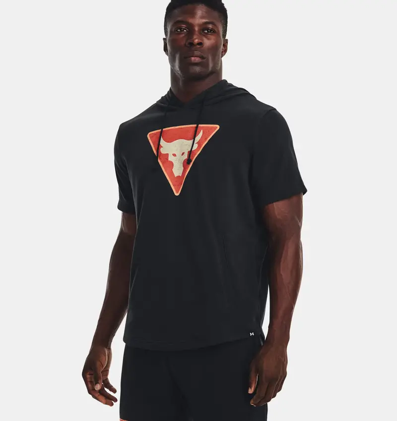 Project Rock Terry Men's Short Sleeve Hoodie 1378019-001 1