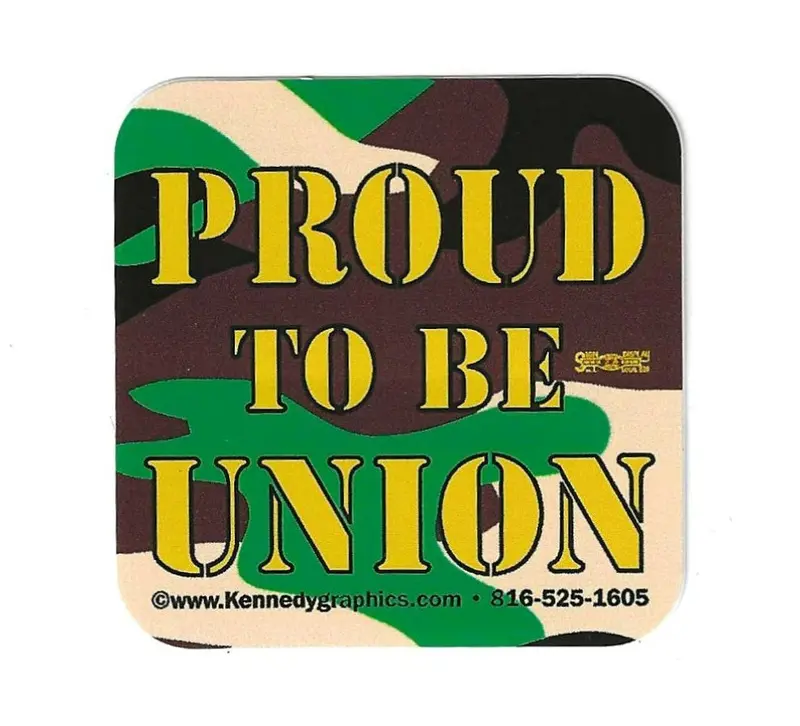 Proud To Be Union Camo Hard Hat Sticker #S69 1