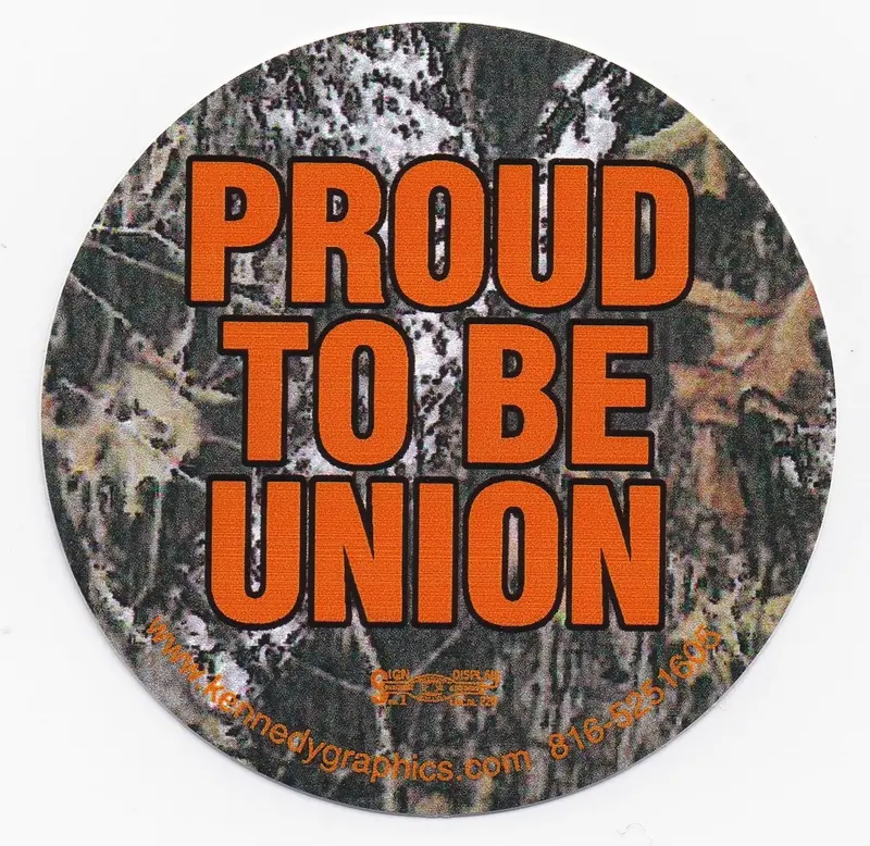 Proud To Be Union Camo Round Hard Hat Sticker #S104 1