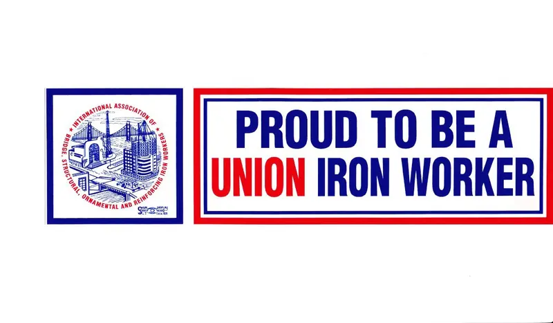 Proud To Be Union Ironworker Hard Hat Sticker #M16 1