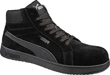 Puma Mens Iconic Suede Blk/Blk Mid Astm Eh Sr #630305 1