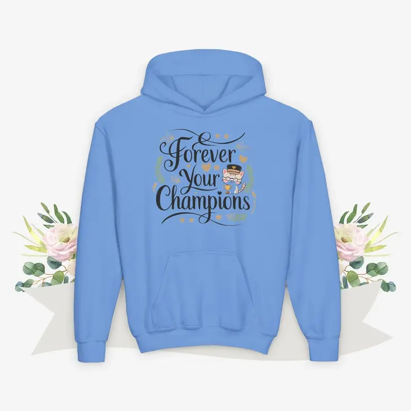 Purrfectly Pampered Youth Hoodie: Comfortable Heavy Blend Hoodie for Kids