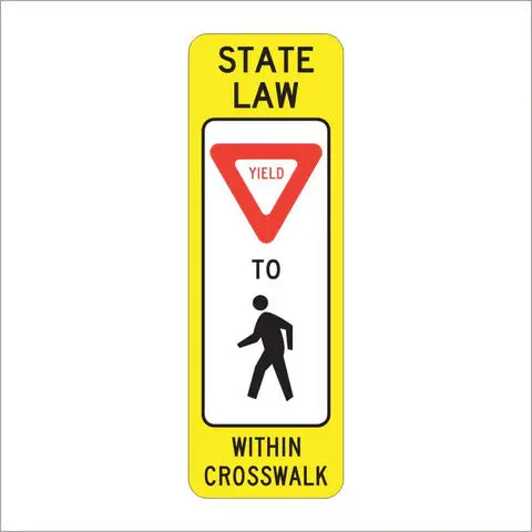 R1-6 In Street Pedestrian Crossing (Yield) Sign 1