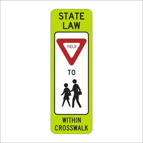 R1-6B In Street Peds Crossing Sign 1
