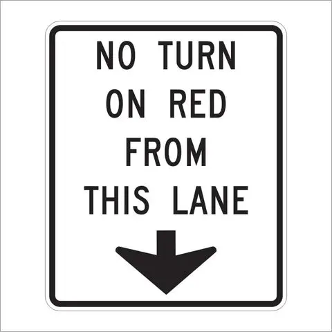 R10-11D No Turn On Red From This Lane Sign 1