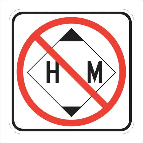R104 (Ca) Hazardous Material Prohibited (Symbol) Sign 1