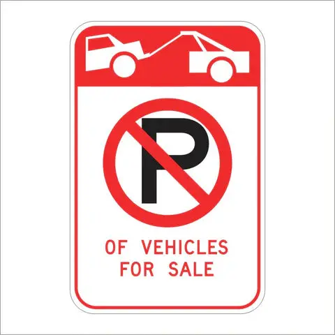R108 (Ca) Tow-Away No Parking Of Vehicles For Sale Sign 1