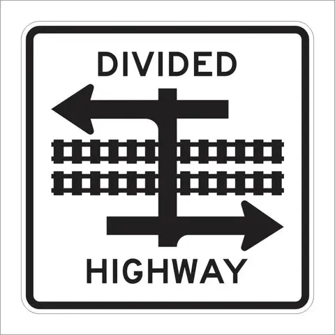 R15-7 Divided Highway Sign 1
