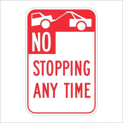 R26l (Ca) No Stopping Any Time Tow-Away (Symbol) Sign 1