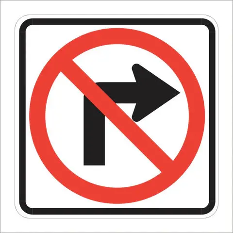 R3-1 No Right Turn Sign 1