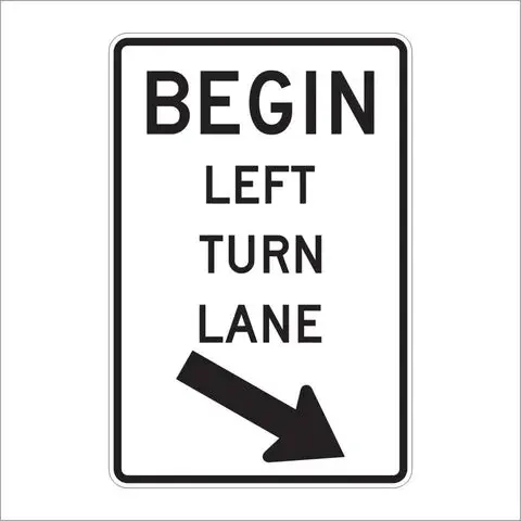 R3-20L Begin Left Turn Lane Sign 1