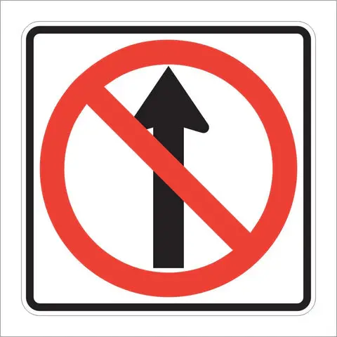 R3-27 No Straight Through Sign 1