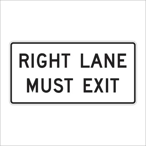 R3-33 Right Lane Must Exit Sign 1