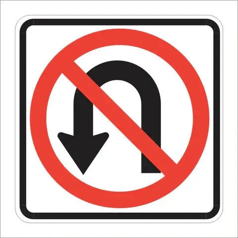 R3-4 No U Turn Sign 1