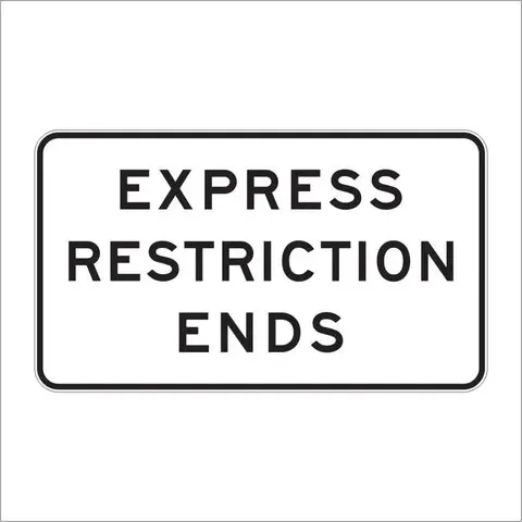 R3-45A Express Restriction Ends Sign 1