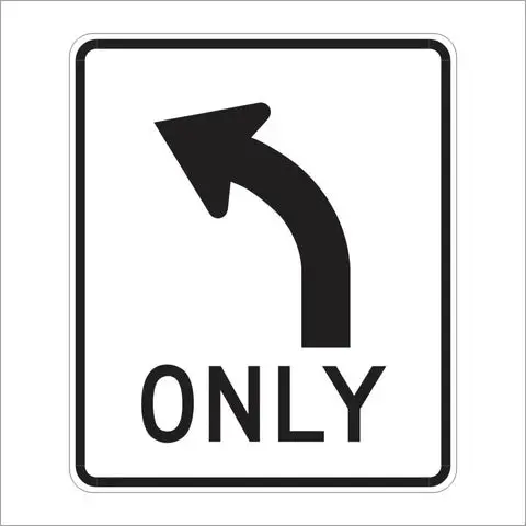 R3-5 Left Turn Only Sign 1