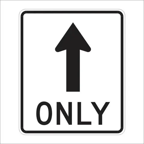 R3-5A Straight Through Only Sign 1