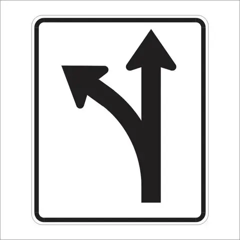 R3-6 Left Straight Optional Lane Sign 1