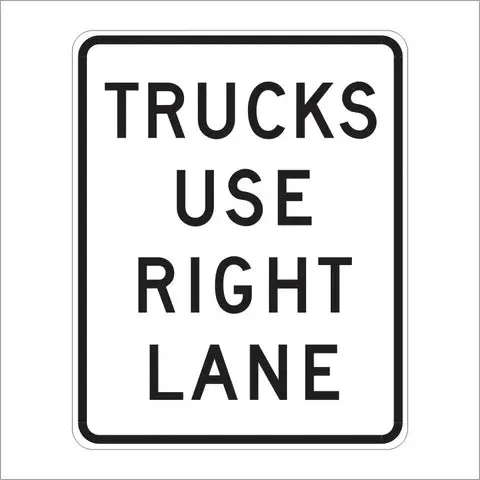 R4-5 Trucks Use Right Lane Sign 1