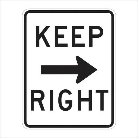 R4-7A Keep Right Sign 1