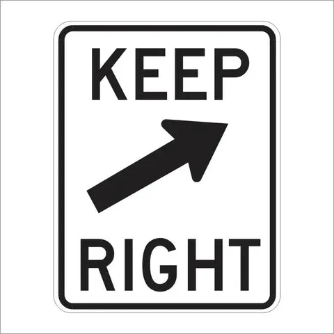 R4-7B Keep Right Sign 1