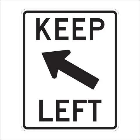 R4-8B Keep Left Sign 1