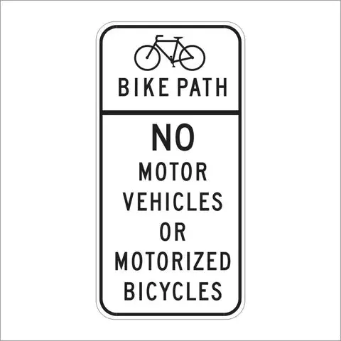 R44a (Ca) Bike Path No Motor Vehicles Or Motorized Bicycles Sign 1