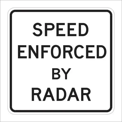 R48 (Ca) Speed Enforced By Radar Sign 1