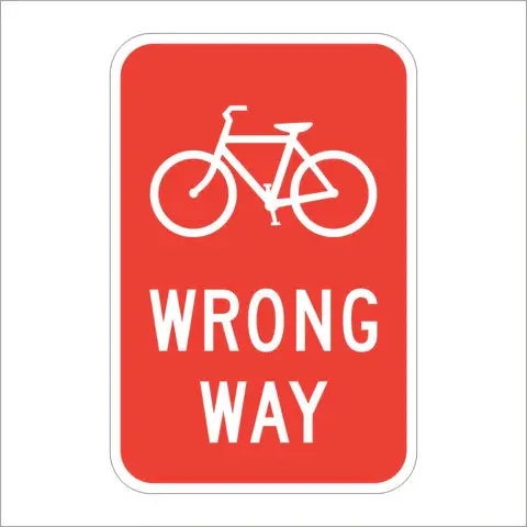 R5-1B Bicycle Wrong Way Sign 1