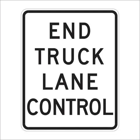 R53e (Ca) End Truck Lane Control Sign 1