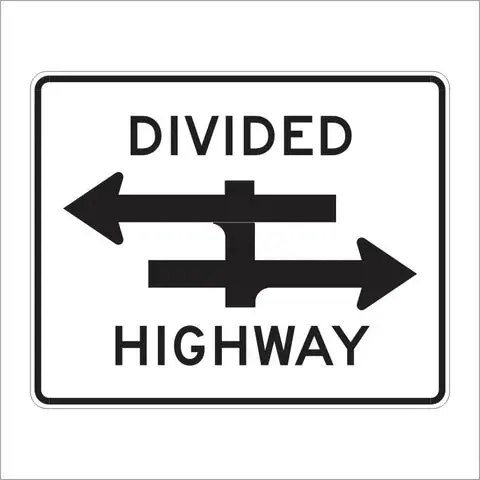 R6-3 Divided Highway Crossing Sign 1