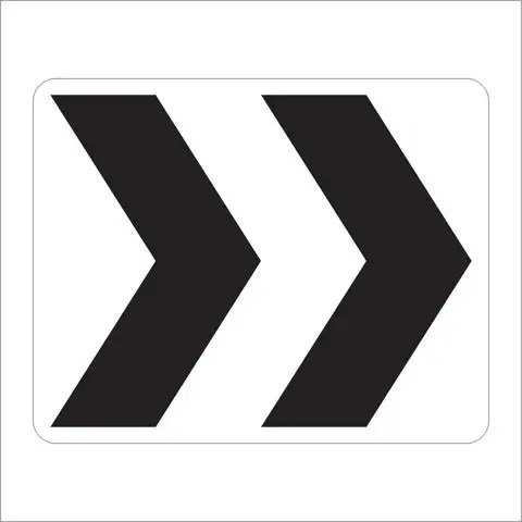 R6-4 Roundabout Directional (2 Chevrons) Sign 1