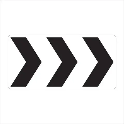 R6-4A Roundabout Directional 3 Chevrons Sign 1