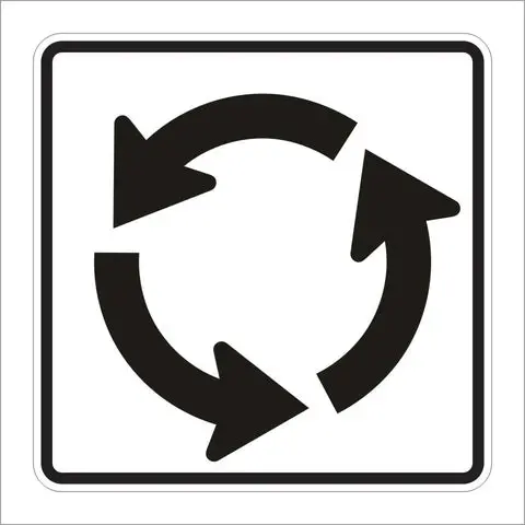 R6-5P Roundabout Circulation Sign 1