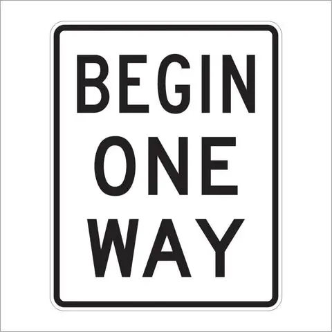 R6-6 Begin One Way Sign 1