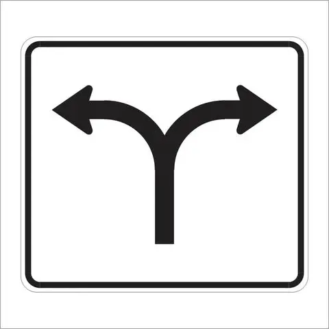 R60b (Ca) Optional Right Or Left Turn (Symbol) Sign 1