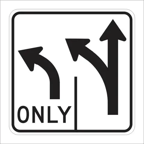 R61-1 (Ca) Double Lane Control Left Turn Only (Symbol) Sign 1