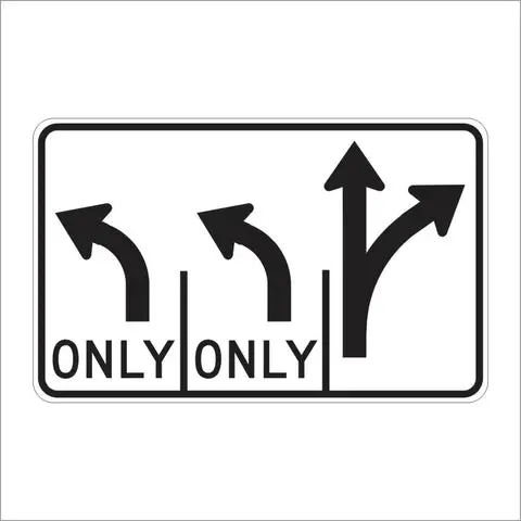 R61-17 Triple Lane Control Left Right And Straight (Symbol) Sign 1