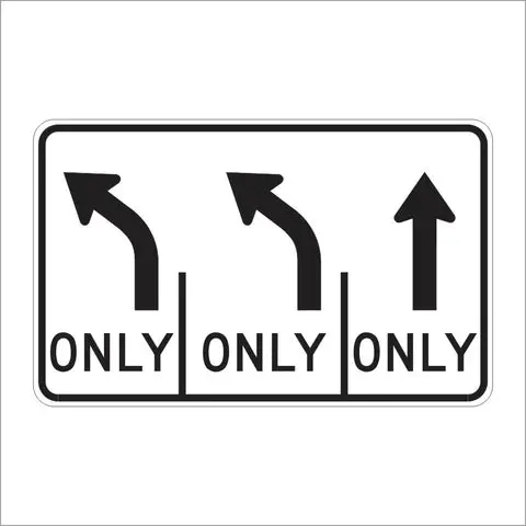 R61-34 (Ca) Triple Lane Control Sign 1