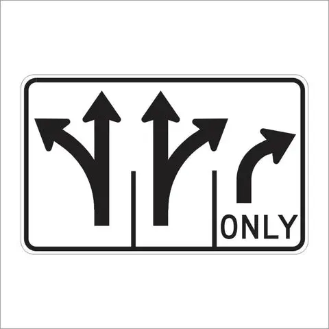R61-36 (Ca) Triple Lane Control Sign 1