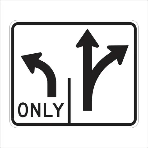 R61-5 (Ca) Double Lane Control Left And Right Turn (Symbol) Sign 1
