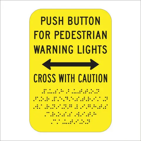 R62e (Ca) Push Button For Pedestrian Warning Lights Cross With Caution Sign 1
