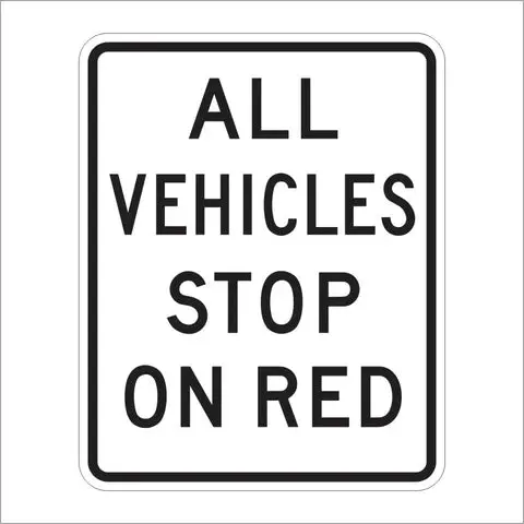 R90-1 (Ca) All Vehicles Stop On Red Sign 1
