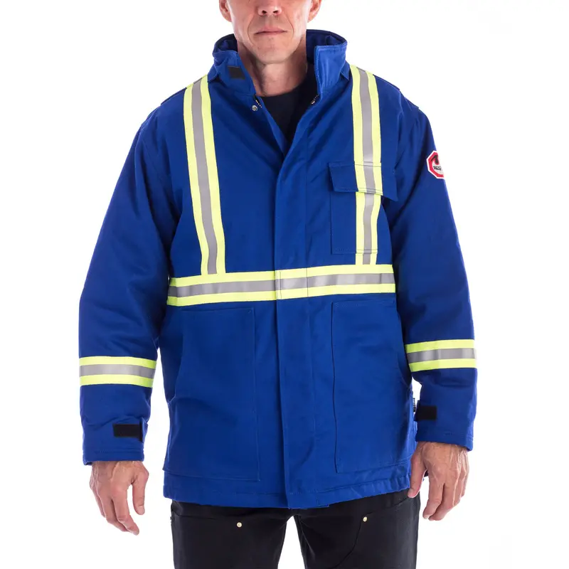 Rasco Flame Resistant Men's High Visibility Insulated Parka - Blue 1