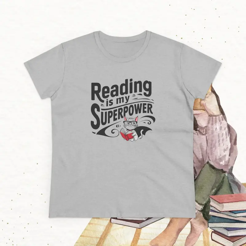 Reading Is My Superpower Book Lovers Women Cotton T-Shirt 10