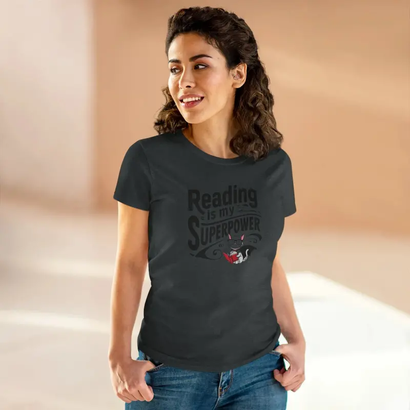Reading Is My Superpower Book Lovers Women Cotton T-Shirt 13